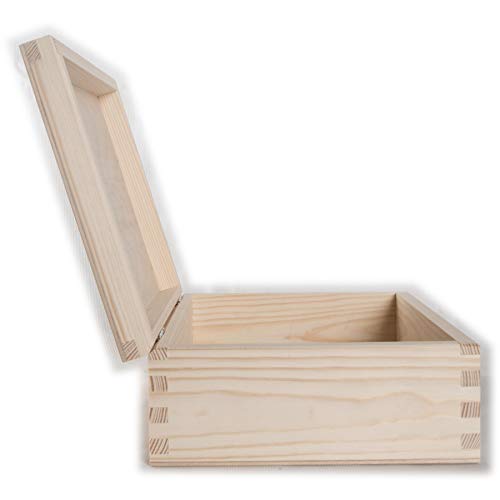 WooDeeDoo Rectangular Wooden Storage Box with Lid, 22 x 16 x 8 cm - Image 4