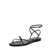 Sam Edelman Women's Ellina Flat Sandal, Black Leather, 7