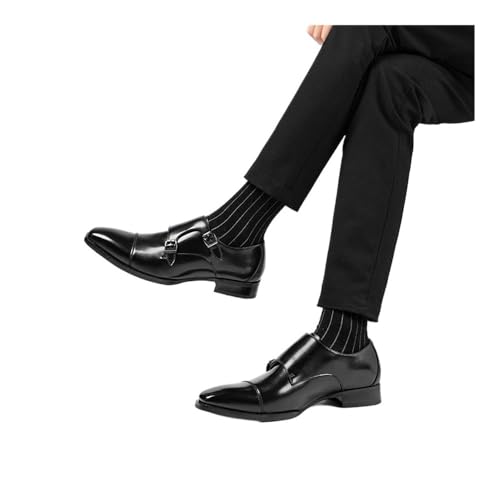 Large Size Men's Three Joint Casual Leather Shoes Business British Style Men's Shoes Oxfords(Brown 2,10)3