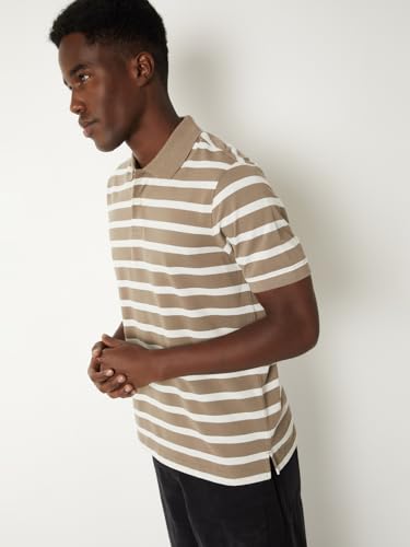 Image of Max Men's Half Sleeves Regular Fit Striped Polo T-Shirt