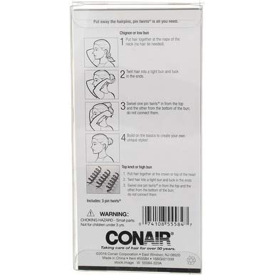 Conair Pin Twirls Firm Hold Metal Pins, 3 ct