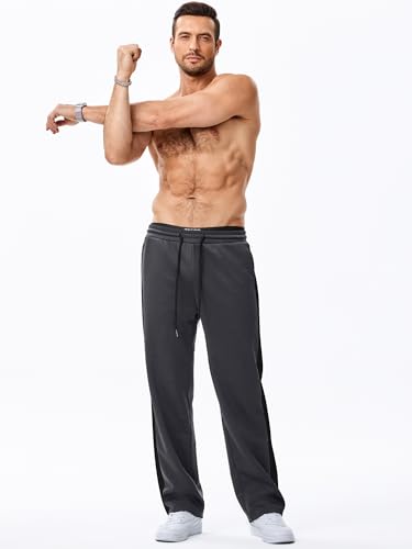 JMIERR Men's Sweatpants Color Block Stripes Tapered Trousers Drawstring Waist Casual Stretch Track Pants3