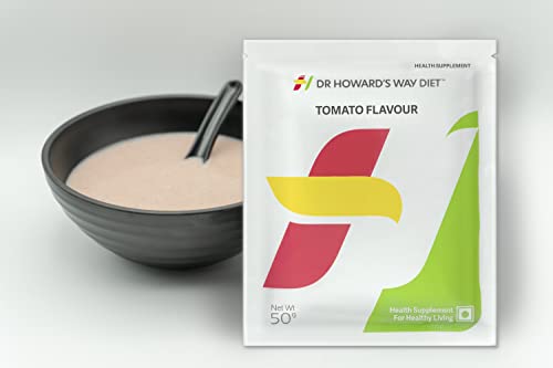 Image of Dr Howard's Way Diet | Total Food Replacement | Tomato Soup For Weight Loss & Management | Healthy Meal Replacement | Essential 13 Vitamins & 14 Minerals | Less than 200 Calories Per Meal Pack | For Men & Women | 50Gm (Vegetarian)