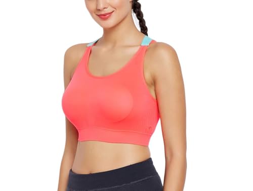 Image of Brachy Polycotton Padded Wire Free Push Up Racer Back Sports Bra for Women's /Girls (Gym,Yoga,Running,Workout) (Removable Pads) (28 to 34 Size)