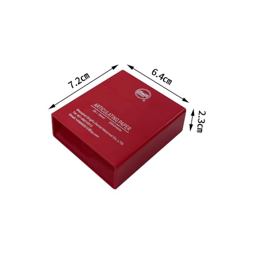 Image of Dental Articulating Paper Strips, YOUYA DENTAL 300 SheetsThin Test Papers Articulating Paper & Film for Accurate Occlusal Bite Adjustment Testing, Dental Restoration Oral Care Supplies -55x18mm(red)