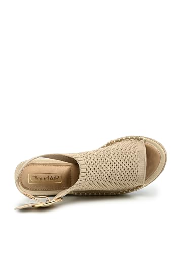 Image of CLOUDAIR Selina Women's Espadrille Wedge Sandals - Comfortable and Stylish Platform Slip On Sandals with Buckle Closure, Comfy Wedge Heels for Women, Fashion Summer Sandals