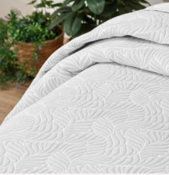 Manterol Colcha Jacquard Reversible, Set Maltes 906 con Hojas (Gris 12, Cama 150)