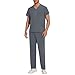 Scrubs for Men Workwear Stretch V-Neck Scrub Top and Pants Medical Uniform with Multi Pocket Unisex Scrub Set S-2XL