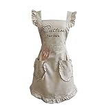iYoukesA Delantal Personalizado para Mujer con Bolsillos Texto Personalizado Cocina Chef Masterchef Cocina BBQ Hornear Delantales con Volantes Regalos para mamá Esposa Novia Abuela Cumpleaños Navidad