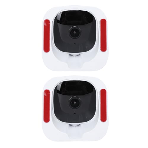 Denash Caméra de sécurité pour Fenêtre, Couleur Claire 2K IR, pour la sécurité de la Maison, Grand Angle de 140 Degrés, Lot de 2, Blanc