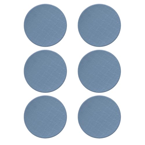 Image of UMAI Tea Coaster Set of 6 with Stand (Dia- 10cm, Thick- 2mm)| Coasters for Dinning Table for Hot Pots | Non Slip Mat | Gift for Housewarming | Kitty Party Return Gifts for Women (Blue)