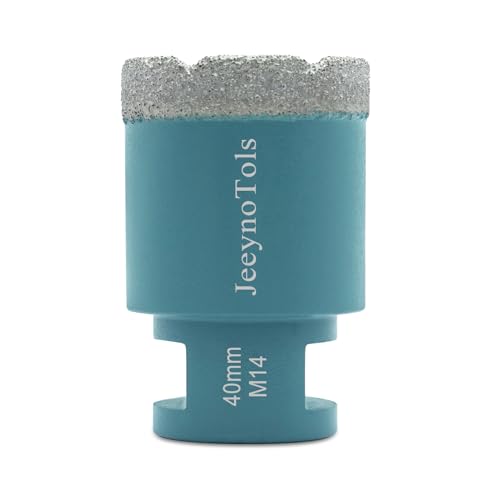 Dry Diamond Core Drill Bit - JeeynoTols 40mm Tile Drill Bit Porcelain Ceramic Tile Granite Marble Hole Saws with M14 thread