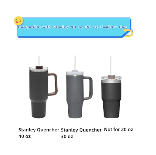 Straw Replacement for Stanley Cup 40/30 oz, 12 inch Tritan Extra Long Straws for Stanley Tumbler, 6 Pack Reusable BPA-free Straws w/1 Cleaning Brush, Dishwasher Safe Drinking Accessories, Clear