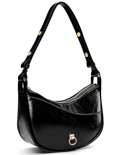 molshine Genuine Leather Shoulder Handbag, Designed Crescent Handbag, Armpit Bag Crossbody Bag for Women Lady Model DLK0031A
