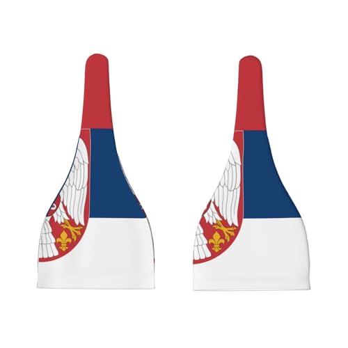 Newborn Baby Hat, Flag of Serbia Print Soft Top Knot Beanie Cap, Cute Baby Headwear for 0-6 Months Black3