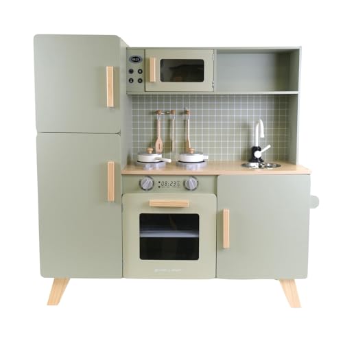 Bandits & Angels Holz-Kinderküche XL Modern Green ab 3 Jahren –...