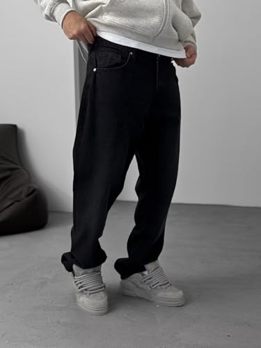 Men's Baggy Y2K Jeans, Vintage Loose Fit Wide Leg Denim, Hip Hop Skater Pants2