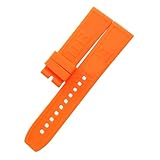ROUHO Flessibile Gomma Cinturino Orologio Ricambio Resistente Sudore Bracciale Orologio per Breitling Superocean Blackbird-Arancione 22mm