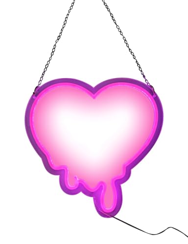 Image of 14 inch Pink Love Make My Heart Melt Custom Design Decorated Acrylic Panel Handmade Man Cave Led Neon Sign Light Handmade LED Neon Tubing Signs