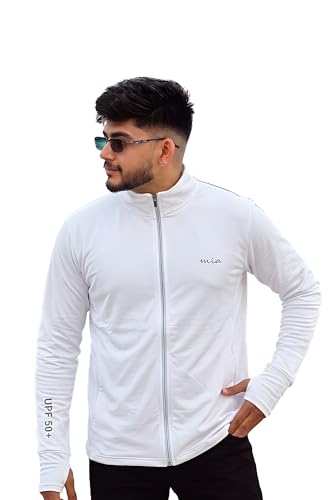 Image of MIA FASHION Men's Sunscreen Jacket with UPF 50+ UV Protection - Lightweight Breathable Quick Dry Summer Jacket for Sun & Pollution Protection, Ideal for Biking, Gym, Hiking & Outdoor Sports