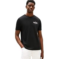 Tommy Hilfiger Herren T-Shirt Kurzarm Stack Tee Regular Fit, Schwarz (Black), XL