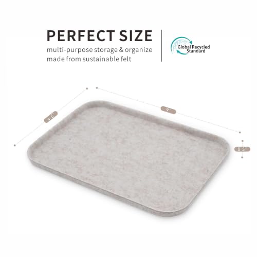 Image of Welaxy Felt tray Lid for Storage Bins Drawer Organizer bin cap of box catchall entryway holder sleek minimalist lifestyle (Oatmeal Lid, S)