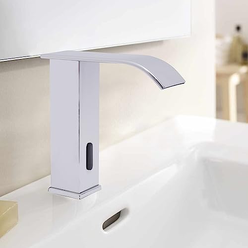 Grifo con sensor infrarrojo para baño, grifo mezclador automático para grifo de baño, grifo de agua caliente y fría