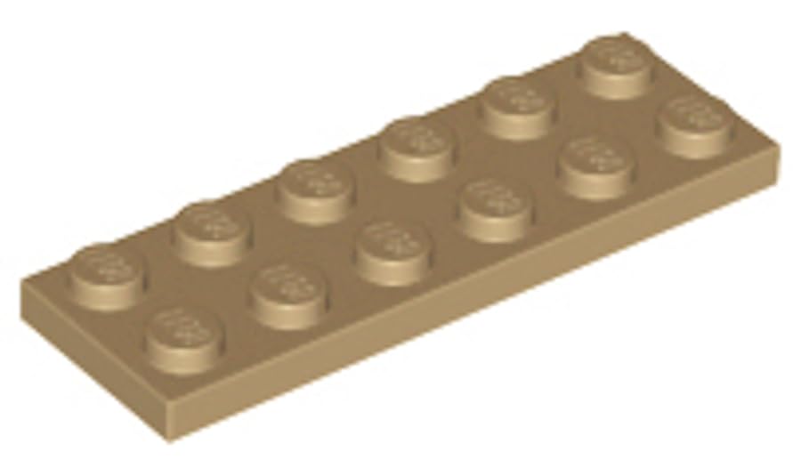LEGO Plate 2 x 6 Part 3795 (Dark Tan, 10, Bricks) โ image 1