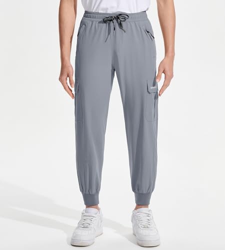 DEVOROPA Boys Joggers Lightweight Hiking Cargo Pants Water Resistant UPF 50+ Quick Dry Youth Kids Athletic Running Pants2