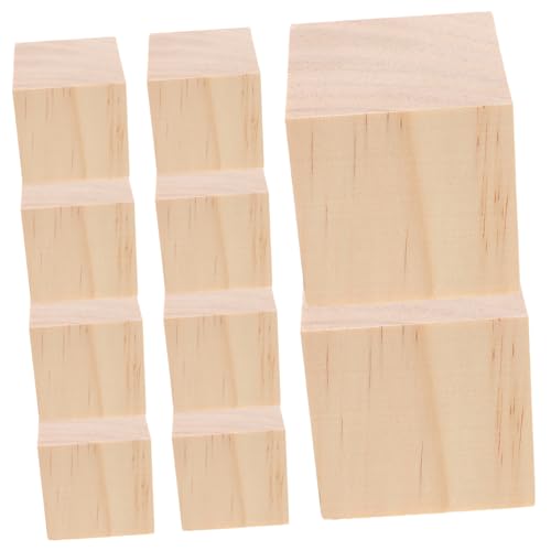 TEHAUX 20個 未加工木製キューブ 用クラフトブロック 塗装可能な無着色積み木 幼児学習や誕生日会に 屋内外対応で親子の創造力を育む