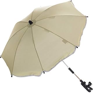 Sonnenschirm für Kinderwagen Buggy und Jogger mit UV SCHUTZ (50) Baby Kind Schirm (Natur)