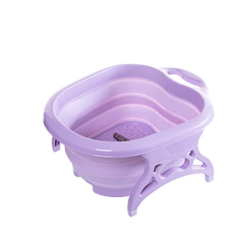 Janedream Collapsible Foot Tub Portable Foldable Feet Relax Spa Massage Large Heightening Footbath Folding Barrel Outdoors Camping Purple
