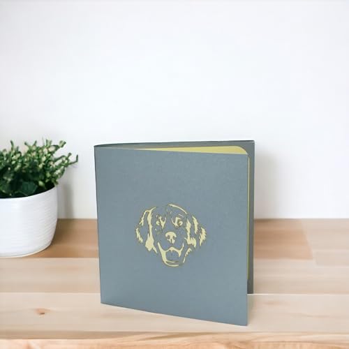 Image of Rykamia Golden Retriever Pop Up Card, Blank Card With Envelop, Birthday Card from Dog, Retirement, Thank You, Golden Retriever Gift, Birthday Card Womens, Dog Mom Card, Pet Lover Greeting Card