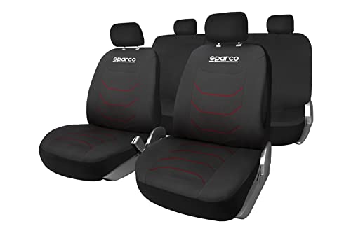 Sparco Set Completo Di Coprisedili Corsa Ner, Rosso Universali, Rosso