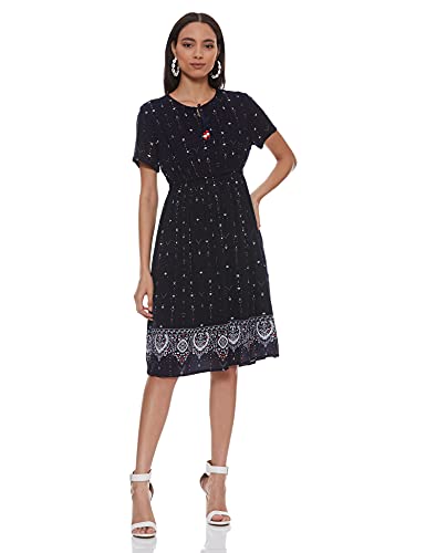 Image of EASYBUY Women's Rayon A-Line below The Knee Casual Dress