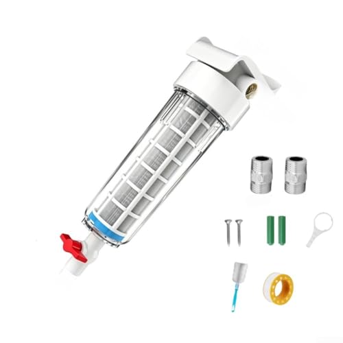 Prefiltro de succión inversa para toda la casa, elimina sedimentos y arena de las líneas de agua de pozo y grifo (12 pulgadas)