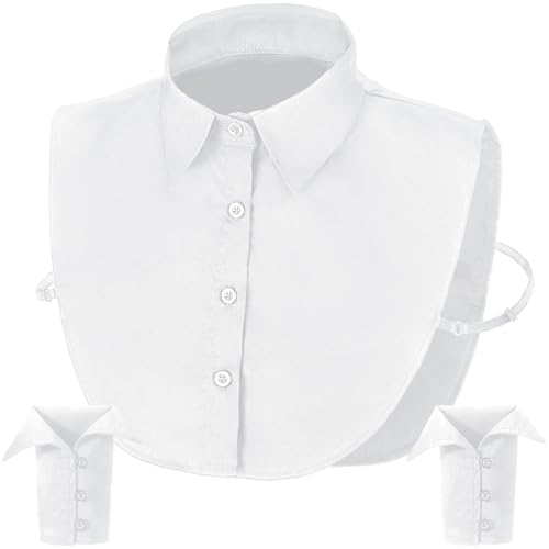 3 Pack Dickey Collar for Women Detachable Fake Collar for Shirts with Cuffs Half False Blouse Dickey