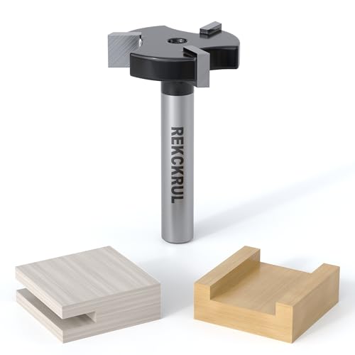 REKCKRUL CNC Spoilboard Surfacing Router Bit 1/4 Shank 1 CD 3-Wings