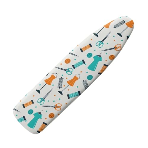 Image of Ironing Board Cover Decor 15x54 Inch, Iron Board Cover with Nose Pocket, Hook and Loop Fastening Stain Resistant,Protection Covers with Elastic Edge Machine Patterns