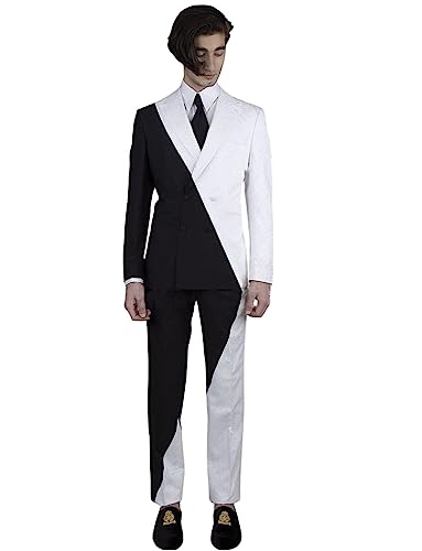 Men's Match Color Suit Design Sense Jacket with White Jacquard Part 2-Piece Wedding Prom