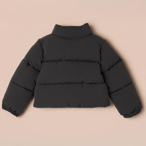 Amazon Essentials Girls and Toddlers' Cropped Full-Zip Puffer Jacket (Quilted Matte or Sherpa Fleece)3