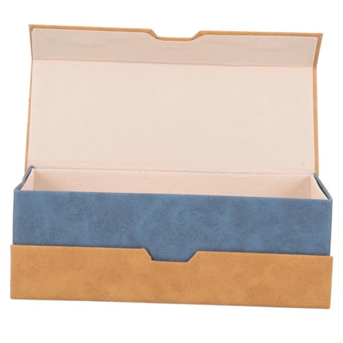 VERDANVERSE Estuche Rígido Doble para Gafas y Lentes de Contacto Organizador Portátil Multifunción Protector Resistente con de PU para Viaje y Diario