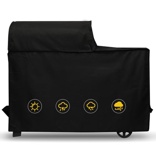 All Weather Grill Cover for BAC761 Traeger Woodridge Grill and TFB86MLH Accessory Replacement Full-Length Heavy Duty 600D Oxford Fabric Waterproof Weather-Resistant Polyester Traeger Grills Cover