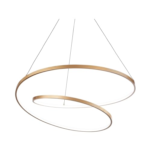 Plafonnier LED variable laiton 80cm pour éclairage de salon
