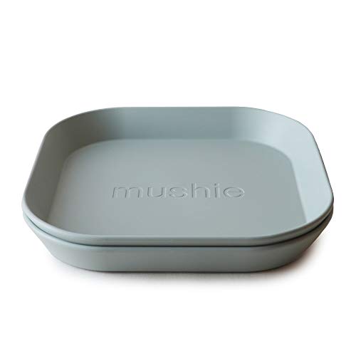 Image of mushie Square Dinnerware Plates for Kids | Made in Denmark, Set of 2 (Sage)