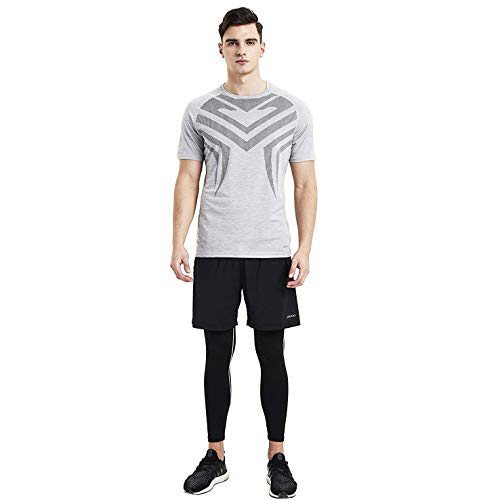 Akilex Mens Running Dry Fit T-Shirt Athletic Outdoor Short Sleeve Comfortable Sports Top #TOP1