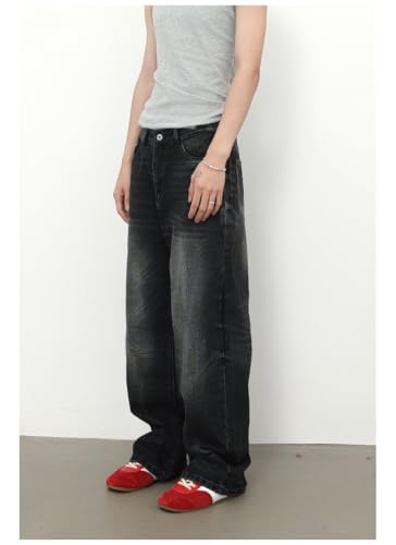 Men's Denim Jeans Korean Style Loose Straight Leg Retro Wide Leg Casual Commuting Loose Pants for Men4