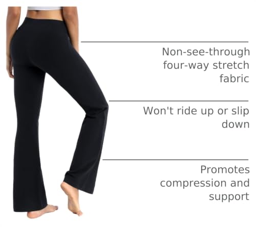 Image of BUBBLELIME 29 inch /31 inch /33 inch /35 inch /37 inch 3 Styles Women's High Waist Bootcut Yoga Pants Basic /Side Pockets Tummy Control Workout Flared