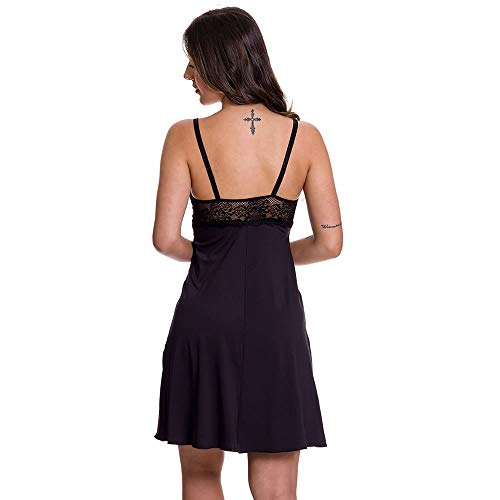 Camisola Amamentação com Robe Gestante de Manga 7/8 em Microfibra e Renda Estilo Sedutor - DR202-301