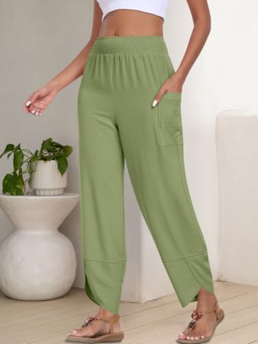 Image of ANRABESS Womens Wide Leg Palazzo Capri Barrel Pants